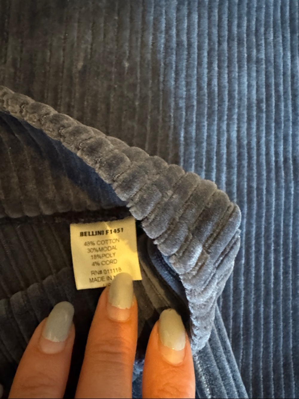 Avenue Montaigne BELLINI Corduroy Navy - Picture 4 of 4